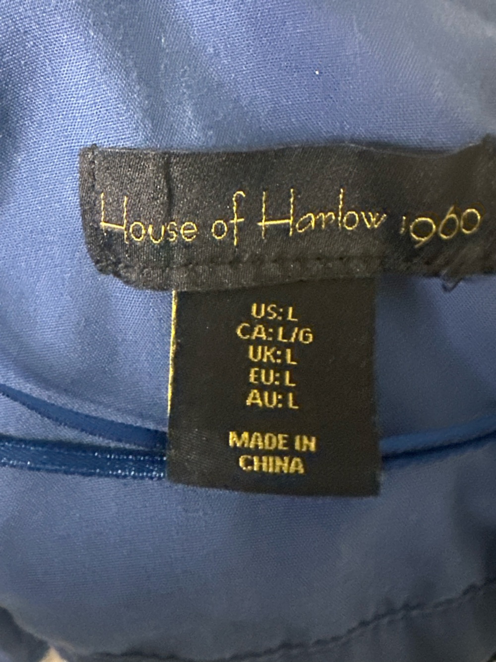 House of Harlow 1960 Deep Navy Tie-Shoulder Deep V Beck Maxi Dress Size L - Picture 5 of 6